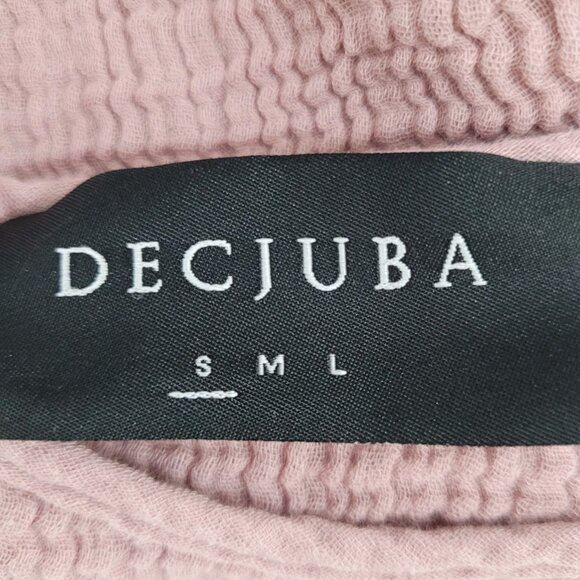 Decjuba Muted Pink 100% Cotton Muslin Short Cuffed Sleeve Top Size Small S - Picture 3 of 12